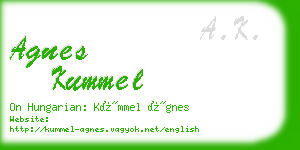 agnes kummel business card